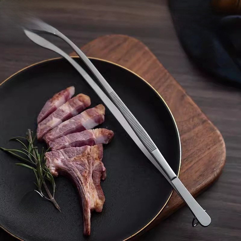 Home Cooking Steak - Penjepit Dapur Panjang Bahan Stainless Steel,