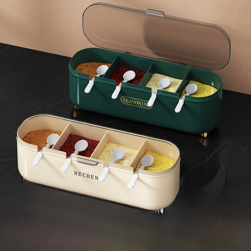 Home Cooking In - Set Kotak Bumbu Dapur Multi-grid Penyimpanan