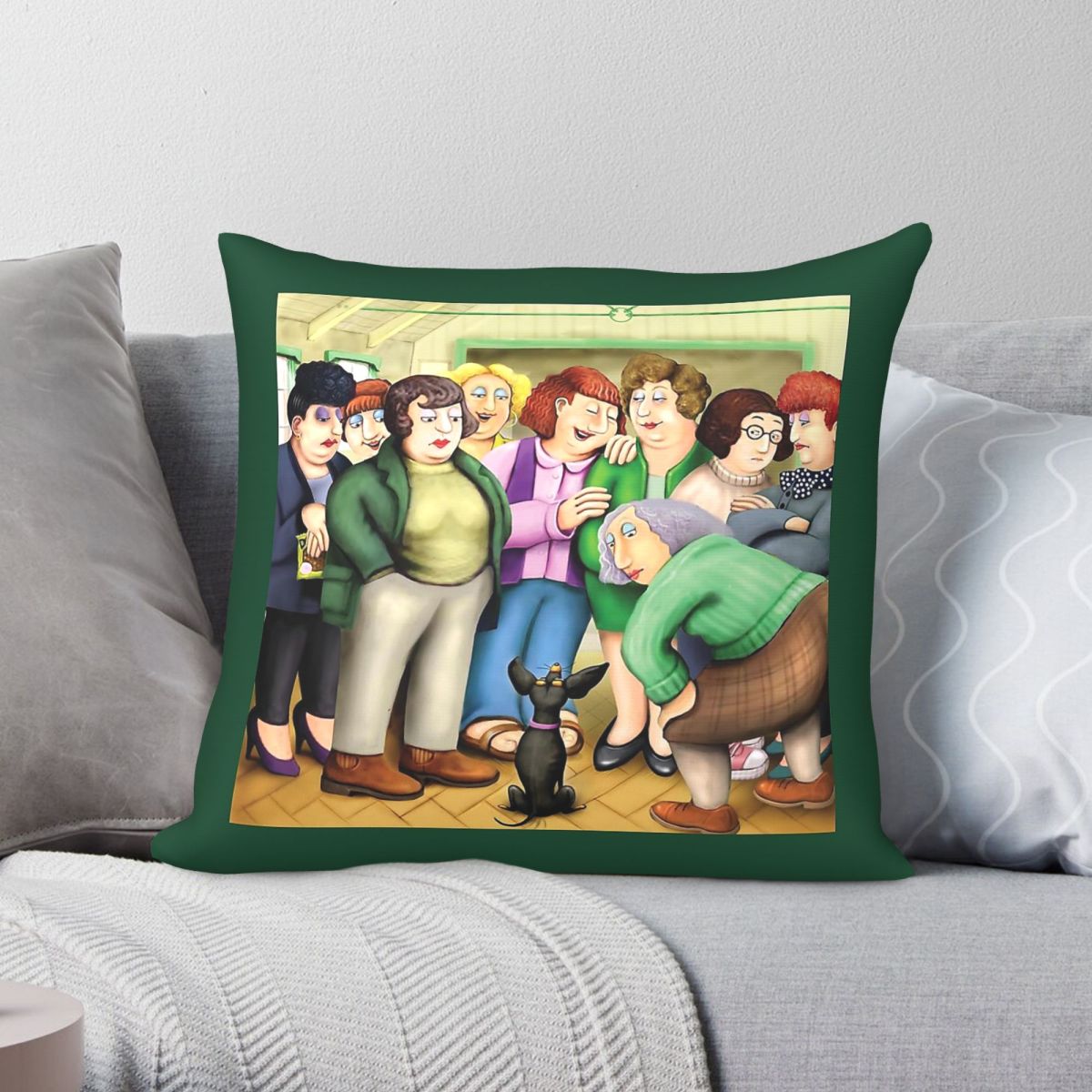Home Cooking Shows - Beryl Cook Dog Show Sarung Bantal